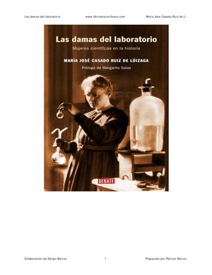 Las Damas Del Laboratorio Maria Jose Casado Ruiz De Loizaga