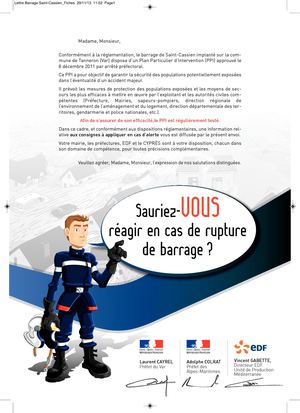 Rupture de barrage : ouvrage de Saint-Cassien