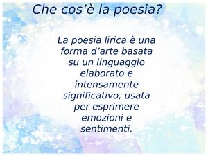 Cos'è La Poesia?