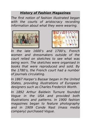 History Of Fashion Magazines