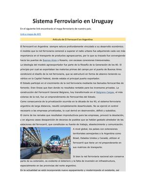 Sistema Ferroviario En Uruguay