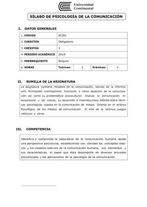 A0383 Silabo Psicología De La Comunicación