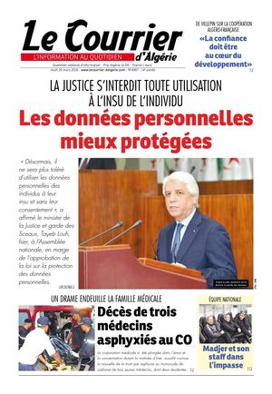 Le Courrier D'Algérie Du Jeudi 29 Mars 2018