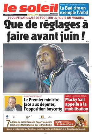 Edition Du 29 Mars 2018