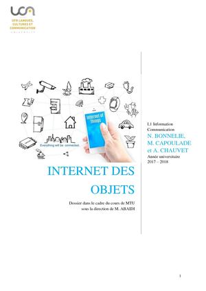 Dossier MTU Internet Des Objets BONNELIE CAPOULADE CHAUVET L1 InfoCom Groupe A
