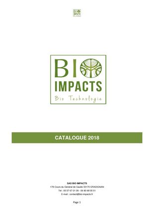 Catalogue Bio Impacts 2018