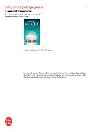 Fiche pédagogiques - Et tu trouveras le trésor qui dort en toi, de Laurent Gounelle