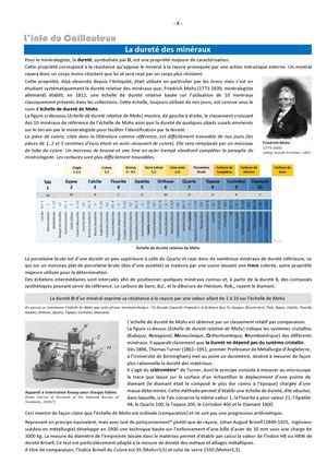 La dureté des minéraux