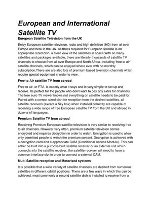 European And International Satellite Tv
