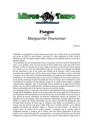 Yourcenar, Marguerite - Fuegos