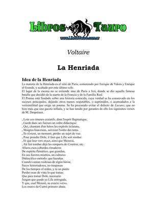 Voltaire - La Henriada Poema Epico