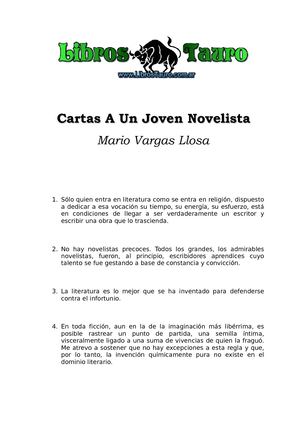 Vargas Llosa, Mario - Cartas A Un Joven Novelista