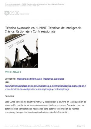 Técnicas De Inteligencia Clásica Espionaje Y Contraespionaje 1(0)-1 1