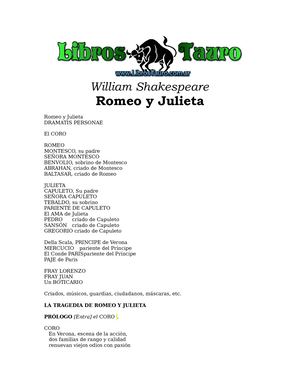 Shakespeare, William - Romeo Y Julieta