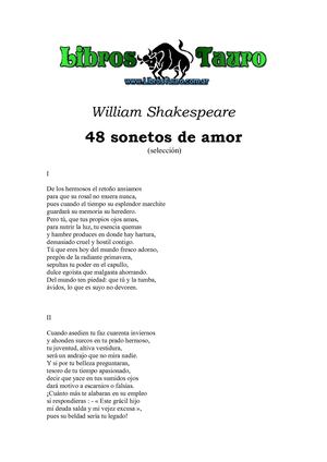 Shakespeare, William - Sonetos De Amor, (seleccion De 48).