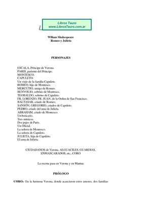 Shakespeare, Wlliam - Romeo Y Julieta
