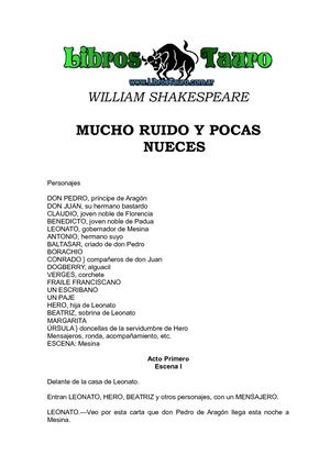 Shakespeare, William - Mucho Ruido Y Pocas Nueces