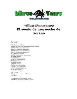 Shakespeare, William - El Sueño De Una Noche De Verano