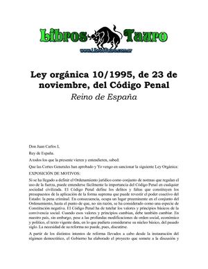 Reino De España - Codigo Penal