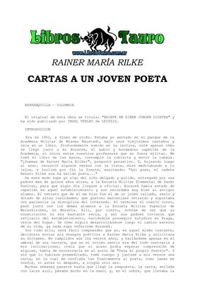 Rilke, Rainer Maria - Cartas A Un Joven Poeta
