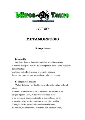Ovidio - Metamorfosis