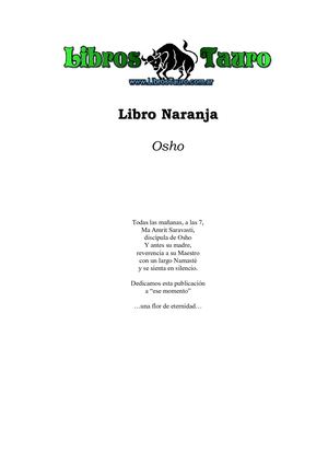 Osho - Libro Naranja