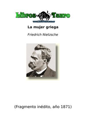 Nietzsche, Friedrich - La Mujer Griega