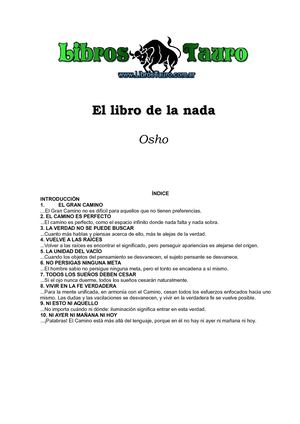 Osho - El Libro De La Nada