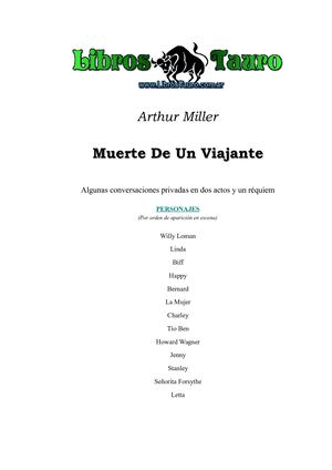 Miller, Arthur - Muerte De Un Viajente
