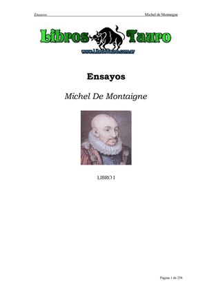 Montaigne, Michel De - Ensayos 1