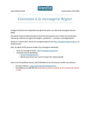 Attee Connexion à La Messagerie Région