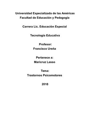 Trastornos Del Desarrollo Psicomotor