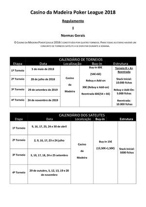 Casino Da Madeira Poker League 2018