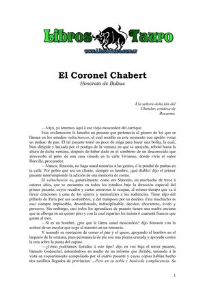 Balzac, Honorato De - El Coronel Chabert
