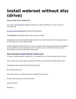 Install Webroot Without Disc