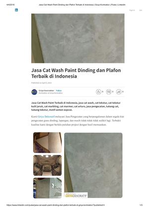 Jasa Cat Wash Paint Dinding Dan Plafon Terbaik Di Indonesia