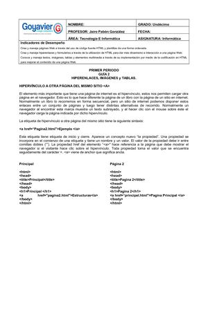 Hiperenlaces, Imágenes Y Tablas
