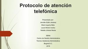 Protocolo De Atención Telefónica