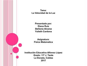 Diapositivas La Velocidad De La Luz