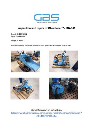 Inspection And Repair Of Chemineer 7 HTN 100