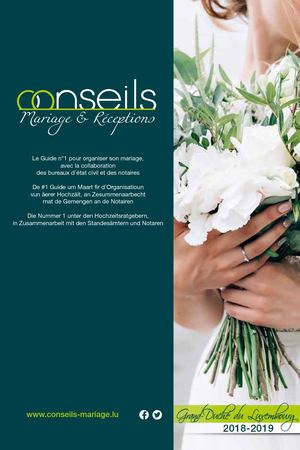 Guide Conseils Mariage & Réceptions, Grand-Duché de Luxembourg 2018-2019