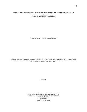 Entregable Proponer Programas De Capacitacion