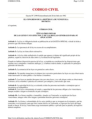 E Codigo Civil Venezuela