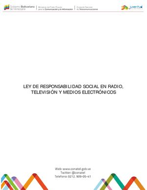 C Ley De Responsabilidad Social En Radio Televisión Y Medios Electrónicos