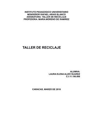 Trabajo De Reciclaje