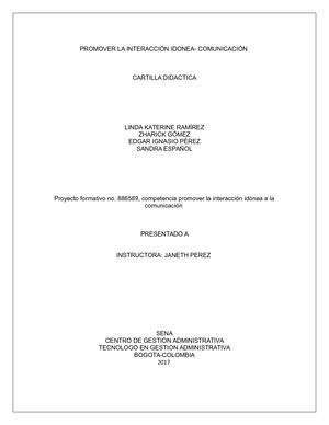 INTERACCIÓN IDÓNEA COMUNICACIÓN