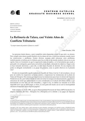 DEGHNRC3 201703 S1 CR La Refinería De Talara, Casi Veinte Años De Conflicto Tributario