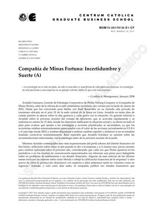 MSM15 201701A S1 CF Compañía De Minas Fortuna Incertidumbre Y Suerte (A)