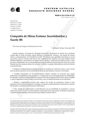 MSM15 201701B S1 CF Compañía De Minas Fortuna Incertidumbre Y Suerte (B)