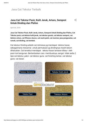 Jasa Cat Tekstur Pasir, Kulit Jeruk, Arturo, Semprot Untuk Dinding Dan Plafon